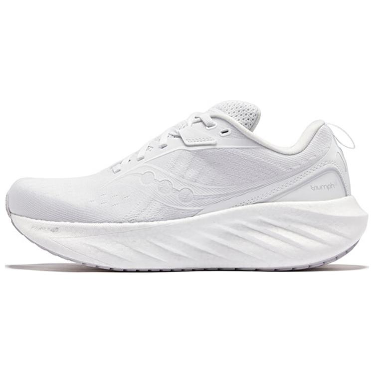 (Women) Saucony Triumph 22 Long-Distance Running Shoes - White, Comfort & Durable. S10964-203