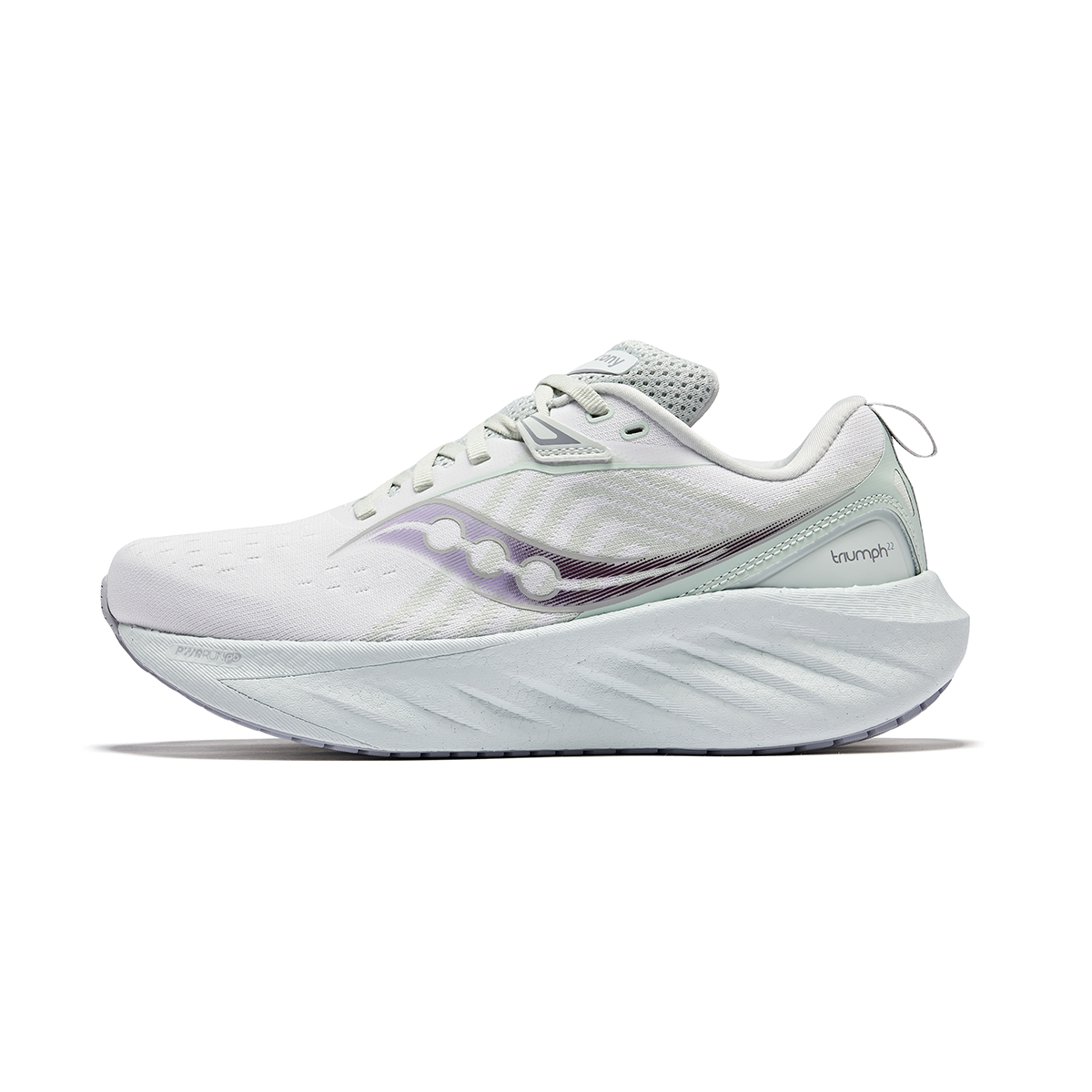 (Women) Saucony Triumph 22 Running Shoes White/Green - Premium Cushioning Trainer S10964-245