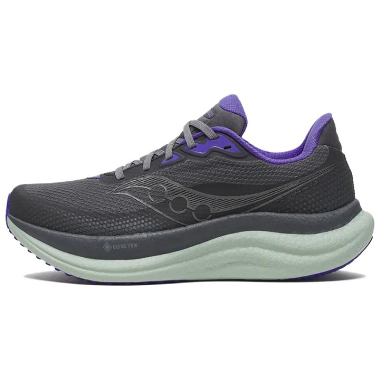 (Women) Saucony Triumph 23 GTX Grey Low-Top Running Shoes - Comfortable & Stylish S11025-01