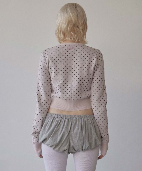 Order (Women) SCULPTOR Baby Pink/Brown Polka Dot Cardigan SC25S213PK