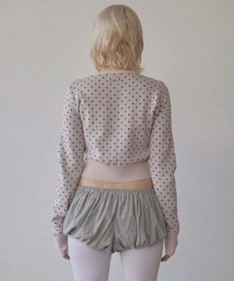 (Women) SCULPTOR Baby Pink/Brown Polka Dot Cardigan SC25S213PK Order (Women) SCULPTOR Baby Pink/Brown Polka Dot Cardigan SC25S213PK