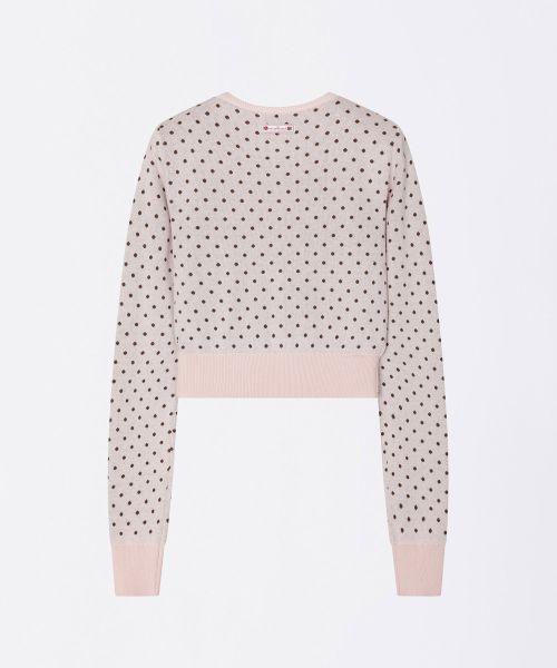 Purchase (Women) SCULPTOR Baby Pink/Brown Polka Dot Cardigan SC25S213PK