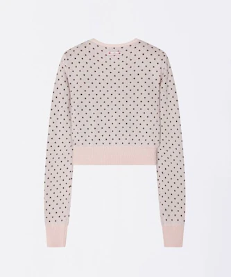 (Women) SCULPTOR Baby Pink/Brown Polka Dot Cardigan SC25S213PK Purchase (Women) SCULPTOR Baby Pink/Brown Polka Dot Cardigan SC25S213PK