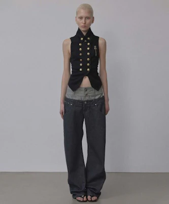 (Women) Sculptor Beaded Layered Nonfade Gray Denim Pants SC25S411GY Order (Women) Sculptor Beaded Layered Nonfade Gray Denim Pants SC25S411GY