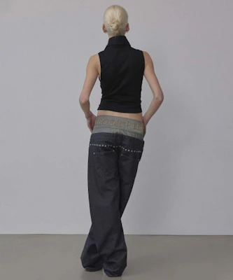 (Women) Sculptor Beaded Layered Nonfade Gray Denim Pants SC25S411GY Lookbook (Women) Sculptor Beaded Layered Nonfade Gray Denim Pants SC25S411GY