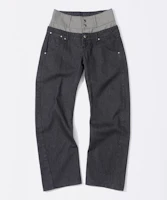 Shop (Women) Sculptor Beaded Layered Nonfade Gray Denim Pants SC25S411GY