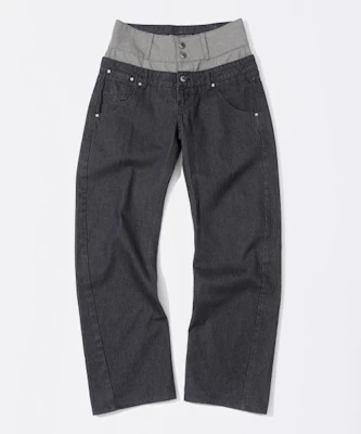(Women) Sculptor Beaded Layered Nonfade Gray Denim Pants SC25S411GY Shop (Women) Sculptor Beaded Layered Nonfade Gray Denim Pants SC25S411GY