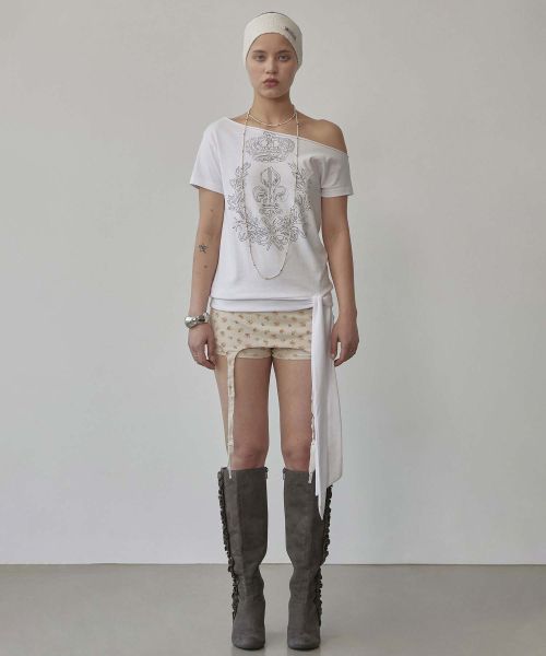 Order (Women) SCULPTOR Cottage Garter Belt Skort Raw Skirt Shorts SC25S439IV