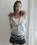 Order (Women) SCULPTOR Fur Trim Hooded Zip-Up Jacket in Melange Gray SC25A124NMMG