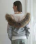 Shop (Women) SCULPTOR Fur Trim Hooded Zip-Up Jacket in Melange Gray SC25A124NMMG