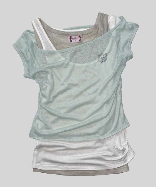 Purchase (Women) SCULPTOR Lazy Sleeveless Layered Mint Tee SC26S279MT