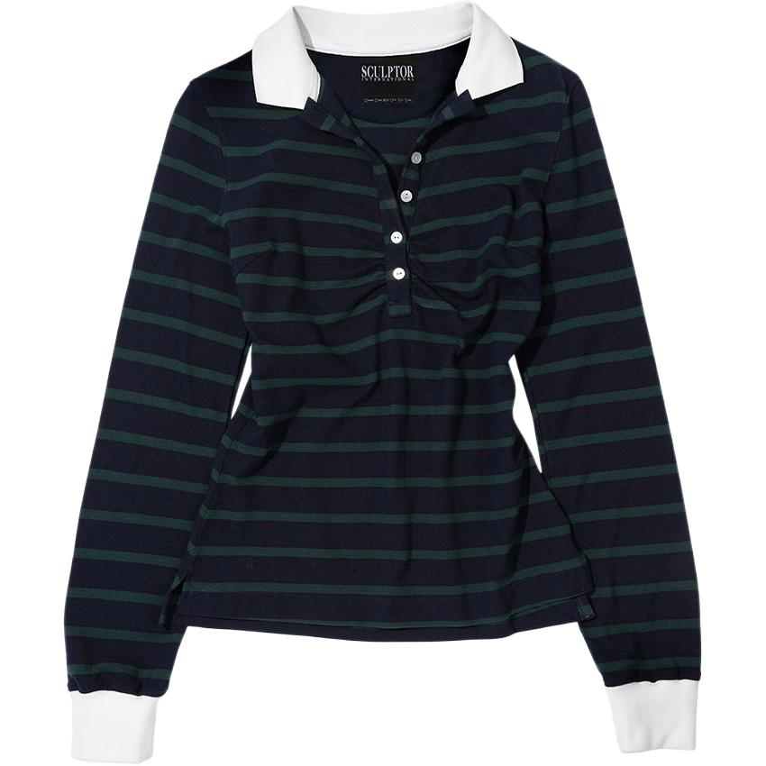 (Women) SCULPTOR MUSINSA Pleated Collar Tennis Long Sleeve Shirt SC24A234-327
