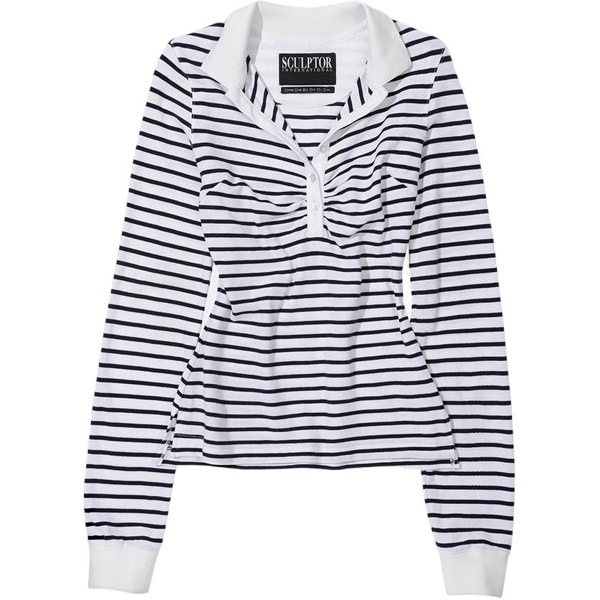(Women) SCULPTOR MUSINSA Striped Comfy Tennis Long Sleeve Shirt Casual Fit SC24A234-326