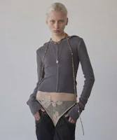 Order (Women) SCULPTOR Silhouette Knit Zip-Up Hoodie in Charcoal SC25S109CH