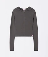 Shop (Women) SCULPTOR Silhouette Knit Zip-Up Hoodie in Charcoal SC25S109CH