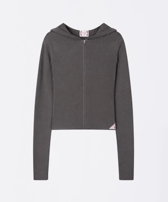 (Women) SCULPTOR Silhouette Knit Zip-Up Hoodie in Charcoal SC25S109CH Shop (Women) SCULPTOR Silhouette Knit Zip-Up Hoodie in Charcoal SC25S109CH