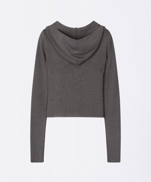 Purchase (Women) SCULPTOR Silhouette Knit Zip-Up Hoodie in Charcoal SC25S109CH