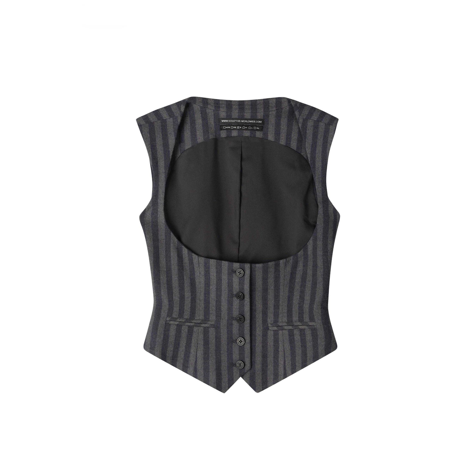 (Women) SCULPTOR Striped Slim Fit Sleeveless Tank Top SCU-SS25-13648