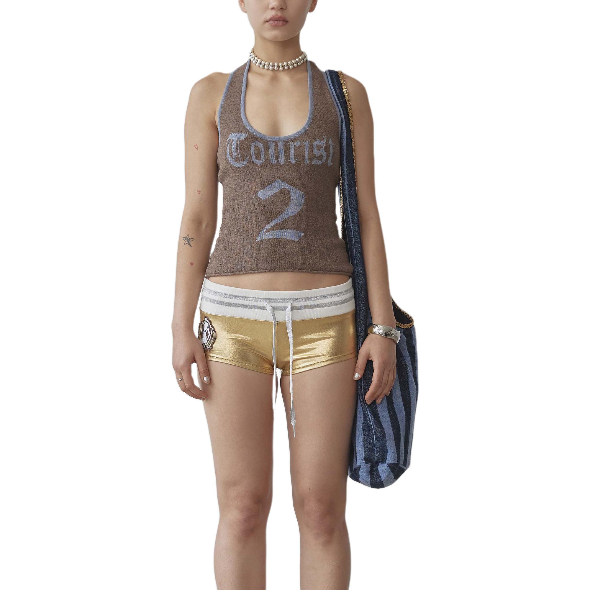 (Women) SCULPTOR Tourist Boucle Halter Casual Letter Number Tank Top Women SCU-SS25-12898