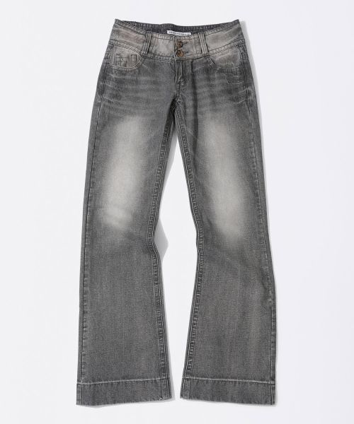 Shop (Women) Sculptor Union Jack Engineered Denim Washed Gray Jeans SC25S410LG