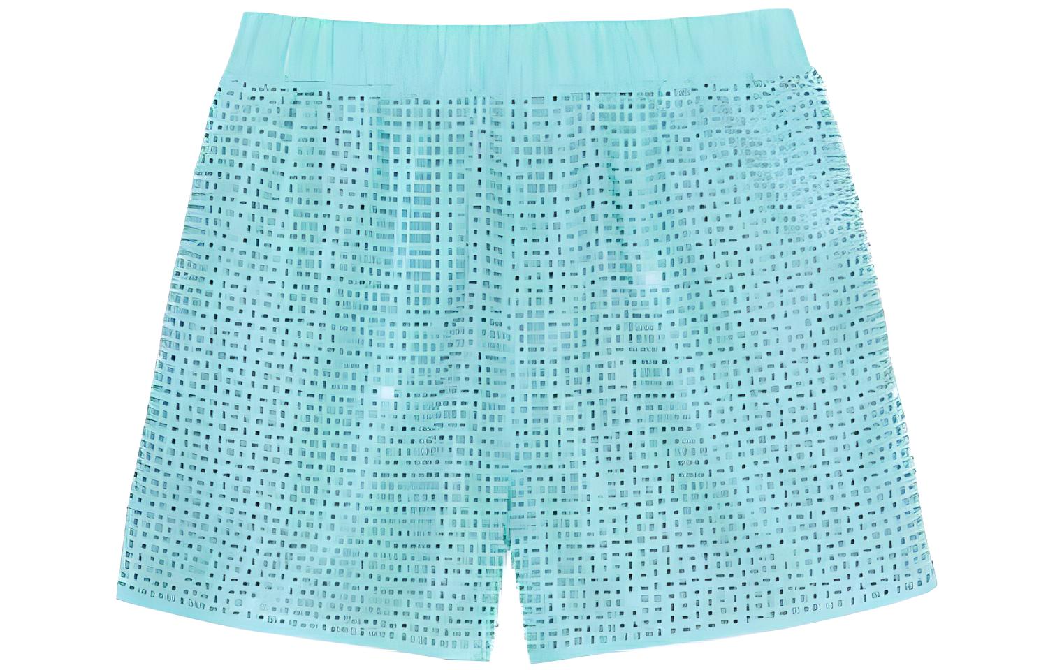 (Women) Self-Portrait  Beaded Sequin High-Waist Loose Shorts - Mint Green SWF341K00700