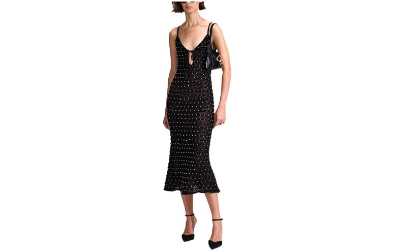 (Women) Self-Portrait  Black Beaded Fishtail Slip Dress SWF342M07300 圖 2