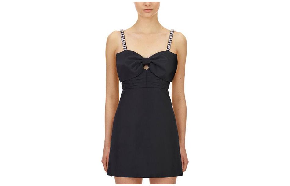 (Women) Self-Portrait  Black Cutout Bow Waist Slip Dress with Detachable Straps SWF204Y07700BLACK 圖 2