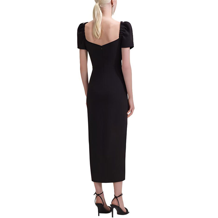 (Women) Self-Portrait  Black Elegant Heart-Neck Cut-Out Short Sleeve Long Dress SWF343Y00200 圖 5