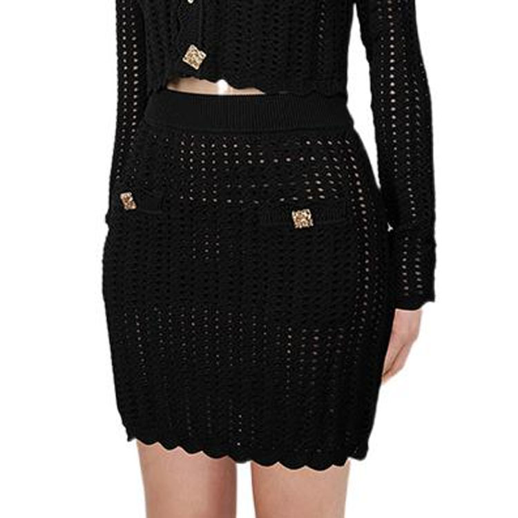 (Women) Self-Portrait  Black High-Waist Slim Short Skirt - Casual Autumn/Winter Style SWF334M05300 圖 3