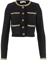 Order (W) Self-Portrait 黑色珠飾釦長袖針織毛衣 AW23167JBBLACK