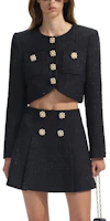 Lookbook (Women) Self-Portrait Black Knit Cardigan - Short, Solid, Classic Chanel Style. SWF351T00200