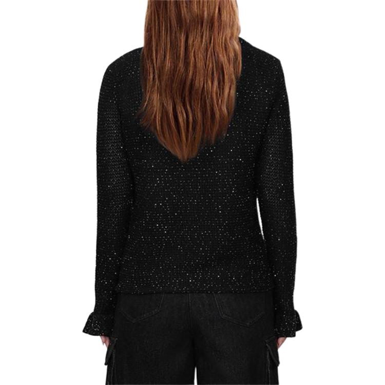 (Women) Self-Portrait  Black Knit Cardigan Top with Rhinestone Trim SWF352M06600 圖 4