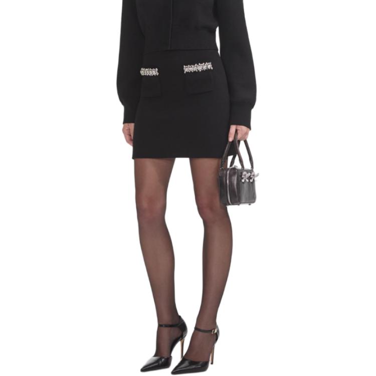 (Women) Self-Portrait  Black Knit Skirt with Rhinestone Detail SWF361M01600 圖 3