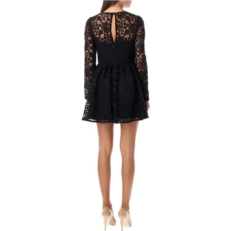 Lookbook (W) Self-Portrait 黑色蕾絲短版緊身長袖洋裝 AW23002SBBBLACK