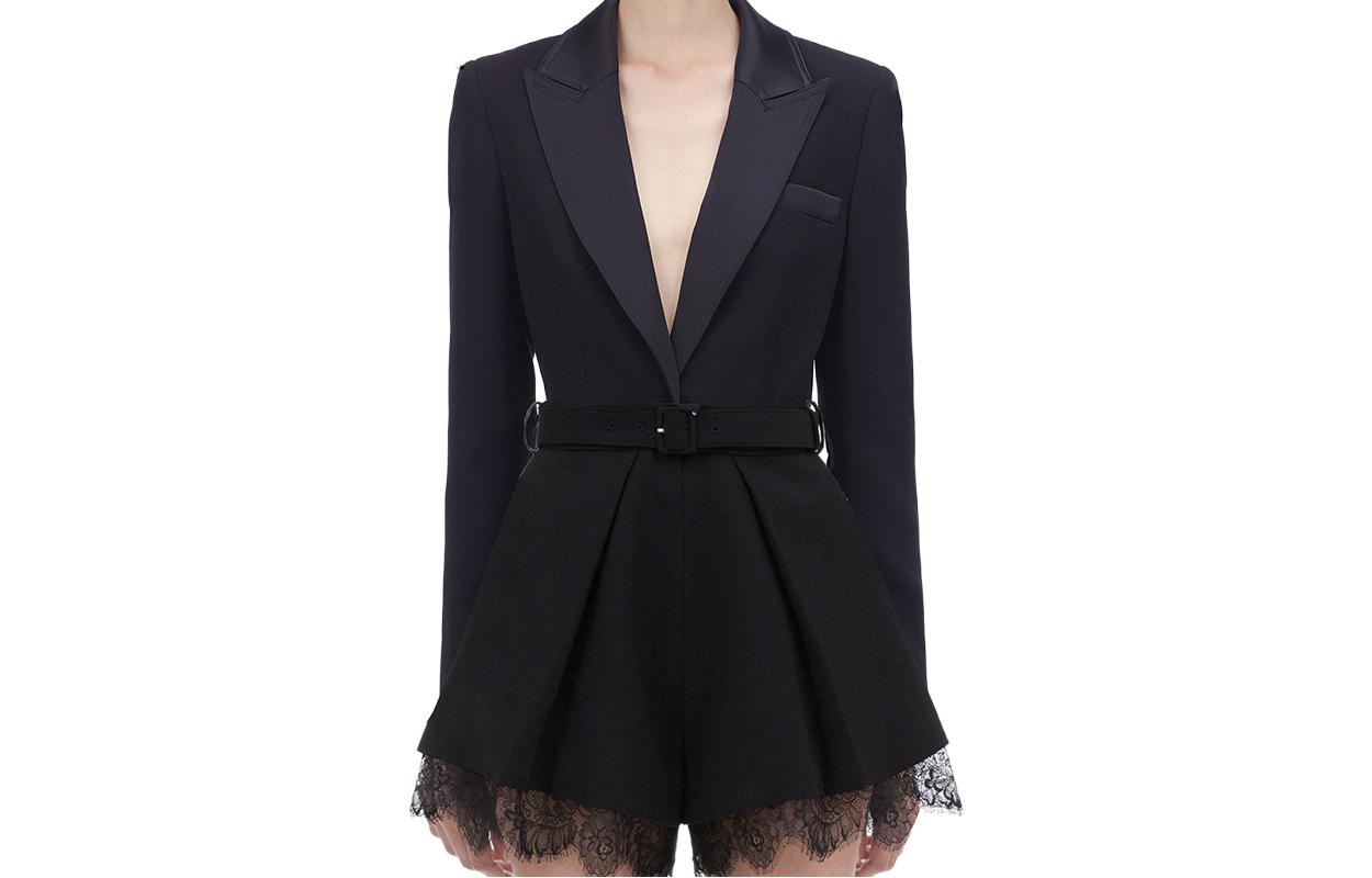 Order (W) Self-Portrait 黑色蕾絲邊連身褲。 SWF201Y91400