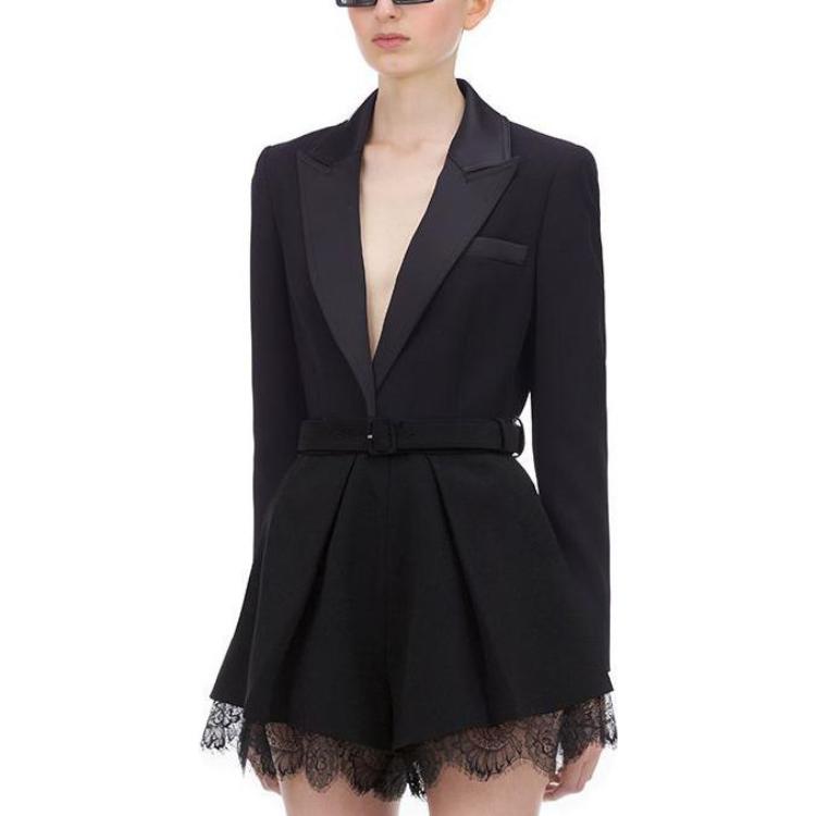 Purchase (W) Self-Portrait 黑色蕾絲邊連身褲。 SWF201Y91400