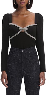 (W) Self-Portrait 黑色長袖方領裝飾緞面上衣 SWF351C01100 Lookbook (W) Self-Portrait 黑色長袖方領裝飾緞面上衣 SWF351C01100