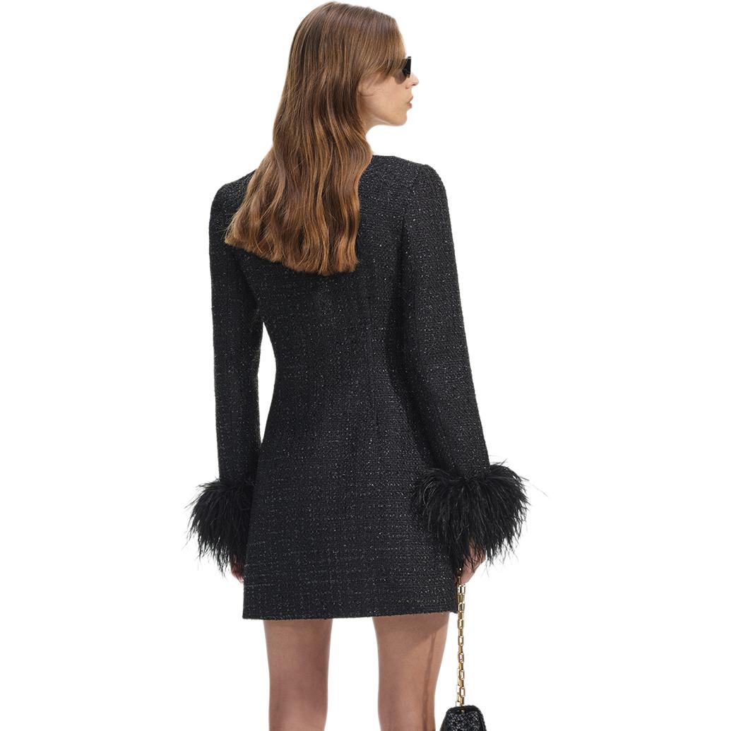 (Women) Self-Portrait  Black Long Sleeve Dress with Diamond Buttons SWF351Y01500 圖 3