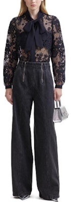 (W) Camisa de encaje negra de manga larga Self-Portrait. SWF344C02700911 Lookbook (W) Camisa de encaje negra de manga larga Self-Portrait. SWF344C02700911