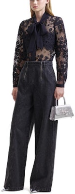 (W) Camisa de encaje negra de manga larga Self-Portrait. SWF344C02700911 Purchase (W) Camisa de encaje negra de manga larga Self-Portrait. SWF344C02700911