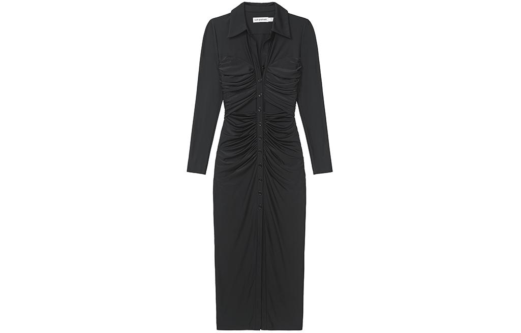 (Women) Self-Portrait  Black Long Sleeve Midi Bodycon Dress SWF351Y00500 圖 2