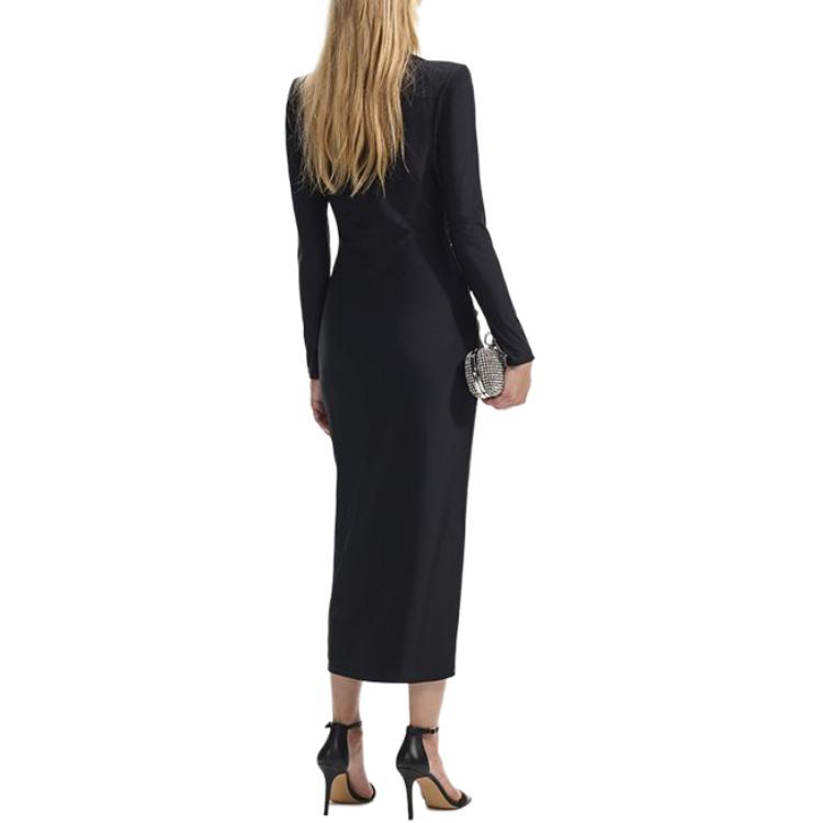 (Women) Self-Portrait  Black Long Sleeve Midi Bodycon Dress SWF351Y00500 圖 4