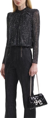 (W) Self-Portrait 黑色長袖襯衫搭配星空亮片細節 SWF344C02500 Purchase (W) Self-Portrait 黑色長袖襯衫搭配星空亮片細節 SWF344C02500