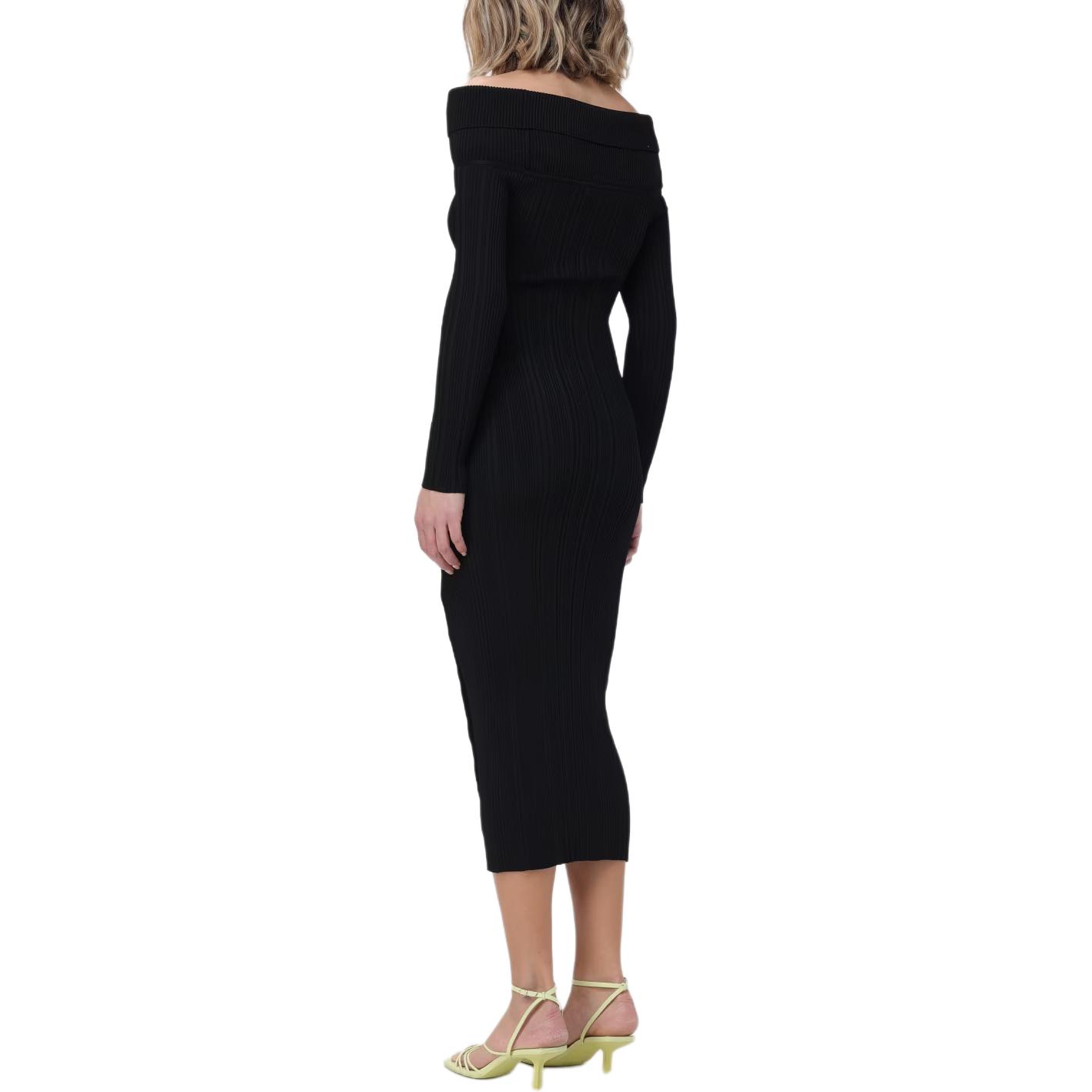 (Women) Self-Portrait  Black Off-Shoulder Long-Sleeve Midi Dress. RS24200MB 圖 4