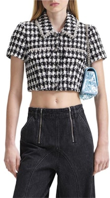 (W) Self-Portrait 黑色格紋短袖襯衫搭配水鑽衣領 SWF344C03900 Lookbook (W) Self-Portrait 黑色格紋短袖襯衫搭配水鑽衣領 SWF344C03900