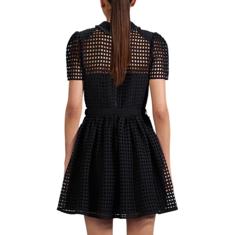 Shop (Women) Self-Portrait  Black Puff Sleeve Cut-Out Collar Mini Dress. SWF341Y09900
