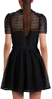 (Women) Self-Portrait Black Puff Sleeve Cut-Out Collar Mini Dress. SWF341Y09900 Shop (Women) Self-Portrait Black Puff Sleeve Cut-Out Collar Mini Dress. SWF341Y09900