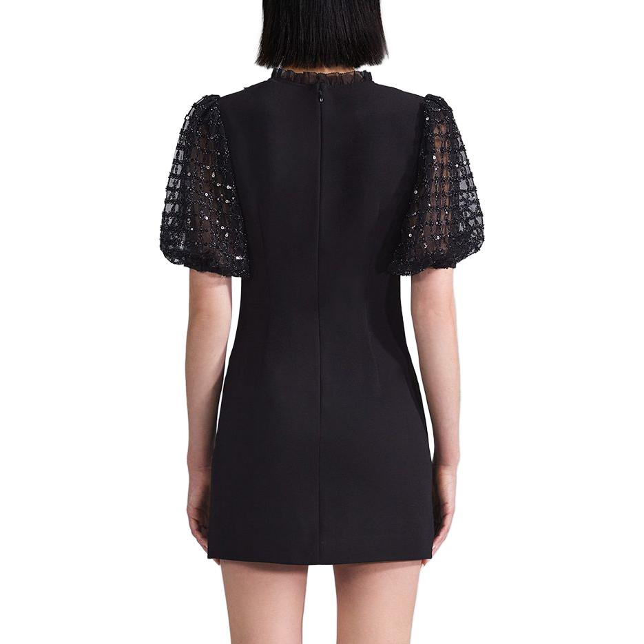 (Women) Self-Portrait  Black Sequin Puff Sleeve Mini Dress SWF342Y18900 圖 4
