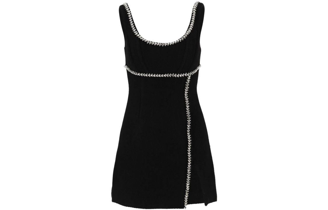 Order (Women) Self-Portrait  Black Sleeveless Slim Fit Rhinestone A-Line Dress. SWF344Y20500