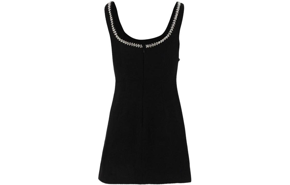 Lookbook (Women) Self-Portrait  Black Sleeveless Slim Fit Rhinestone A-Line Dress. SWF344Y20500